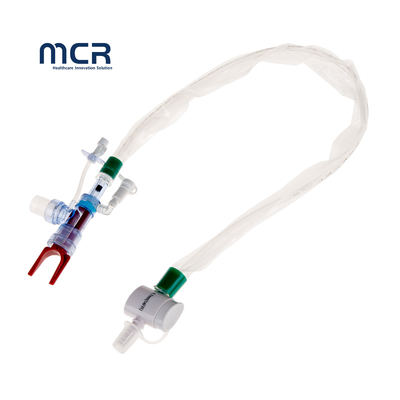 Harga yang bagus Auto Flushing Soft Blue Suction Tip Double Swivel Closed Suction Catheter untuk Tabung Endotracheal on line