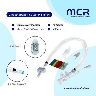 Harga yang bagus Kateter sedotan tertutup sekali pakai Lumen tunggal 72H Siku berputar ganda & Push Switch on line